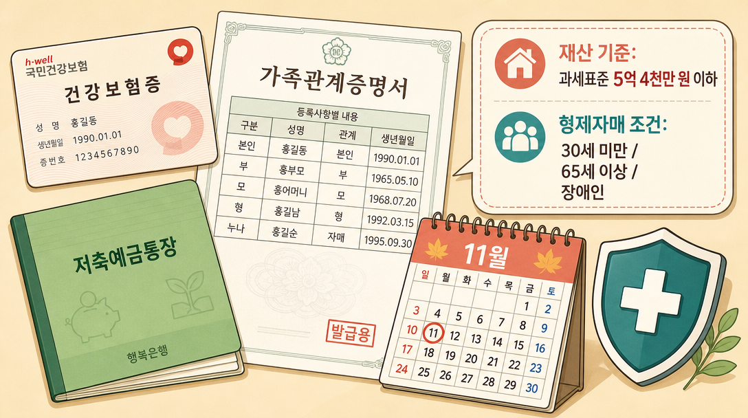 피부양자 등록 재산 기준과 필요 서류 오브젝트 일러스트