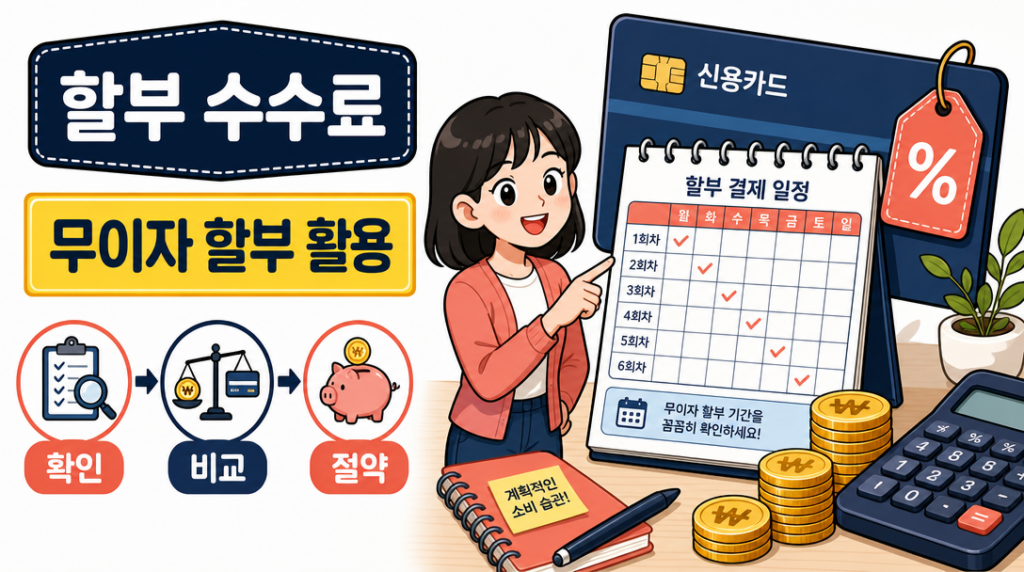 신용카드 할부 수수료 계산 방법과 무이자 할부 활용 전략 인포그래픽