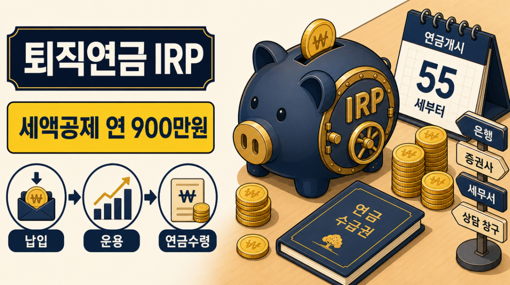 퇴직연금 IRP 활용법과 세액공제 한도 안내 인포그래픽