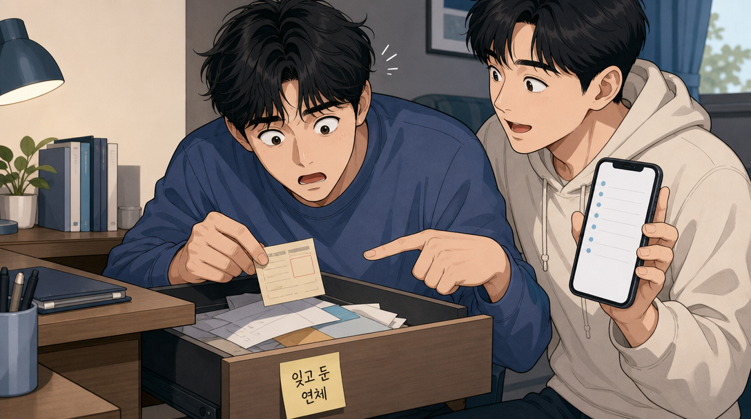 작은 연체를 그대로 두면 점수 회복이 늦어진다는 점을 설명하는 인포그래픽