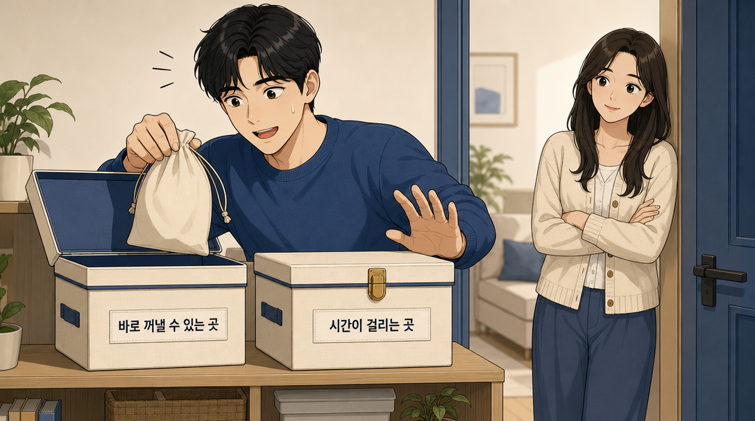 비상금을 둘 곳은 금리가 아니라 즉시 인출 가능성과 원금 안전으로 갈린다는 점을 설명하는 인포그래픽