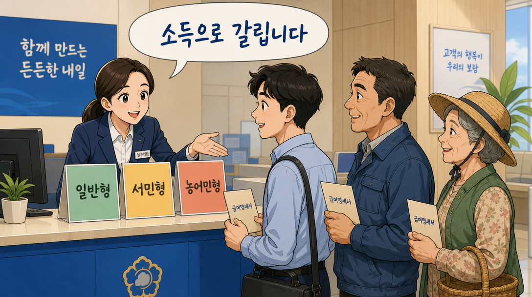 ISA 계좌 유형이 나이가 아니라 소득으로 갈린다는 것을 설명하는 인포그래픽